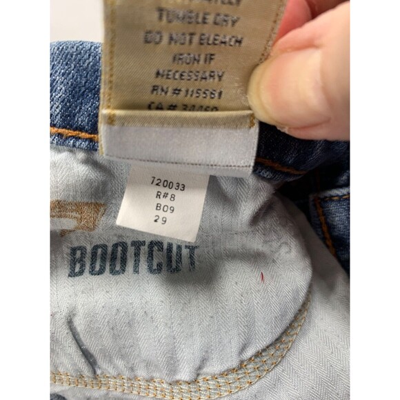 7 For All Mankind Jeans Women Size 29 Blue Boot Cut Crop Low Rise 32x26 - Picture 2 of 11